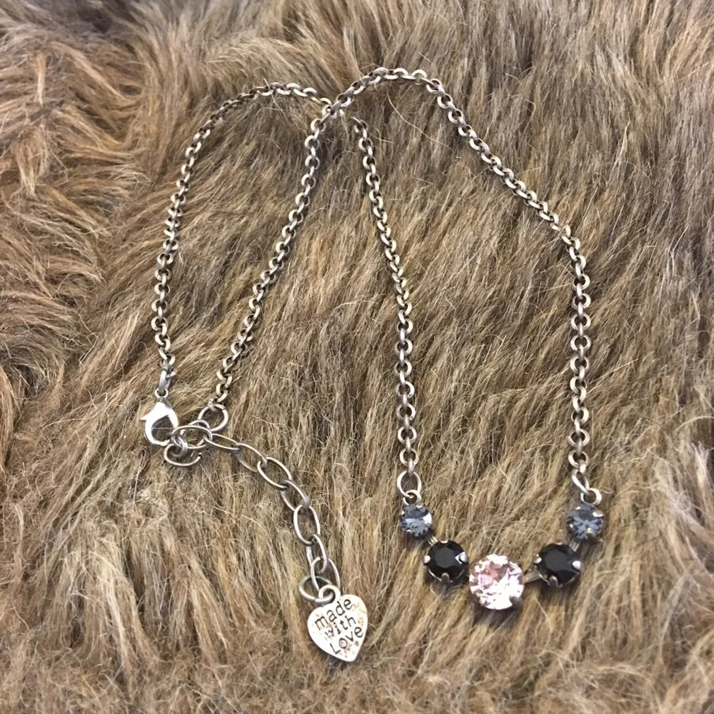 Made with Love multi tone glass stone necklace